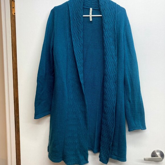 Soft Leo and Nicole open-front cardigan, teal, size M - Picture 1 of 5